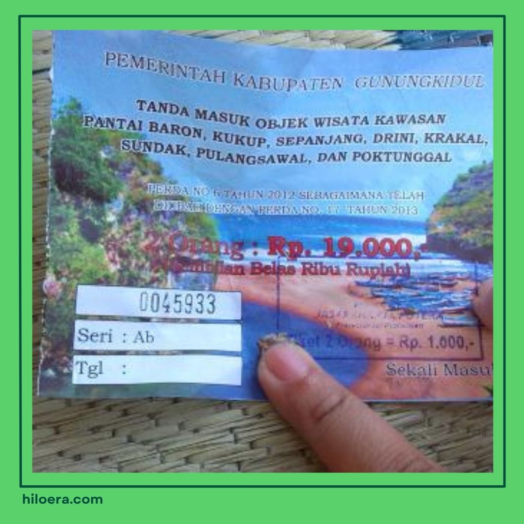 HTM Pantai Gunung Kidul 2026