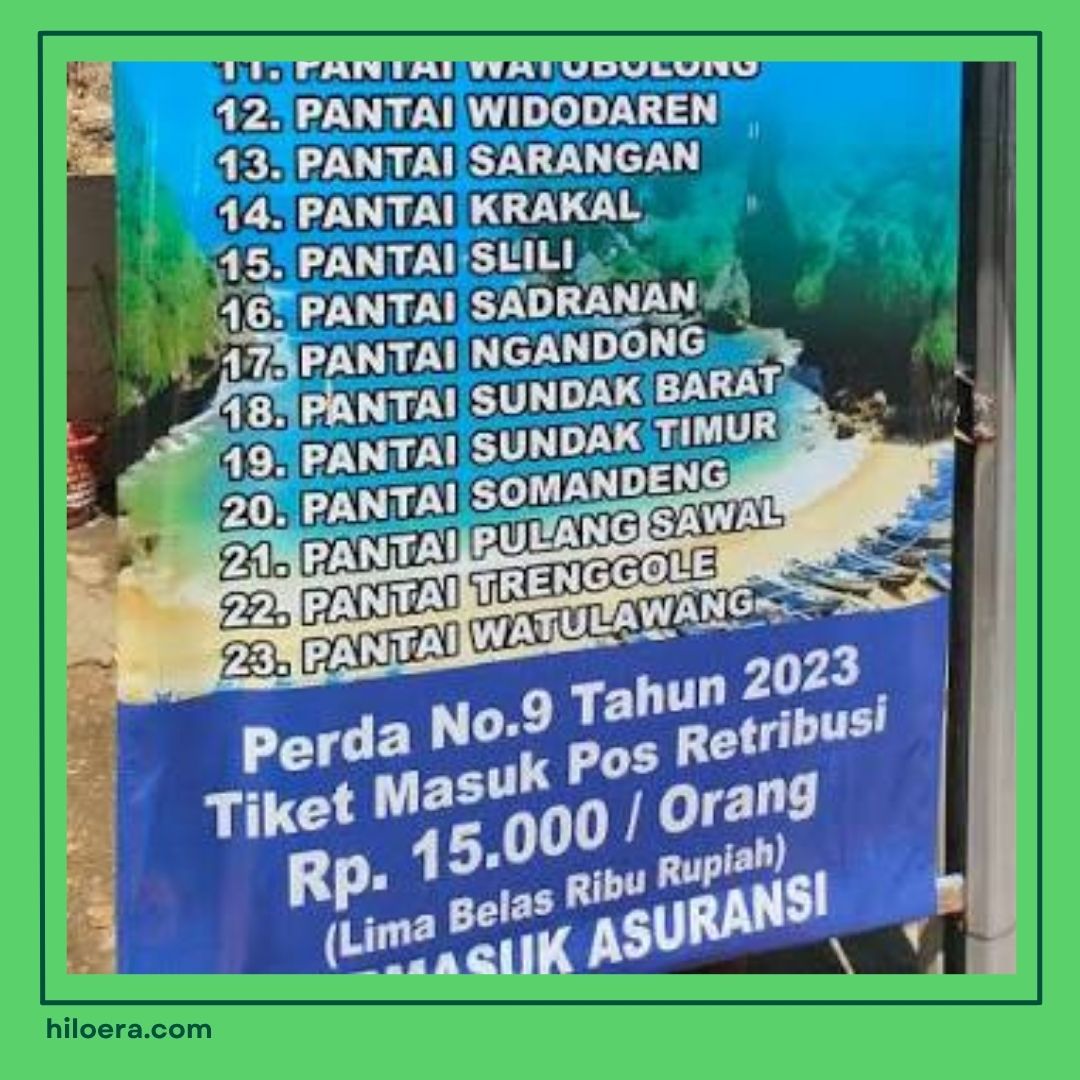 Tiket Masuk Pantai Gunung Kidul
