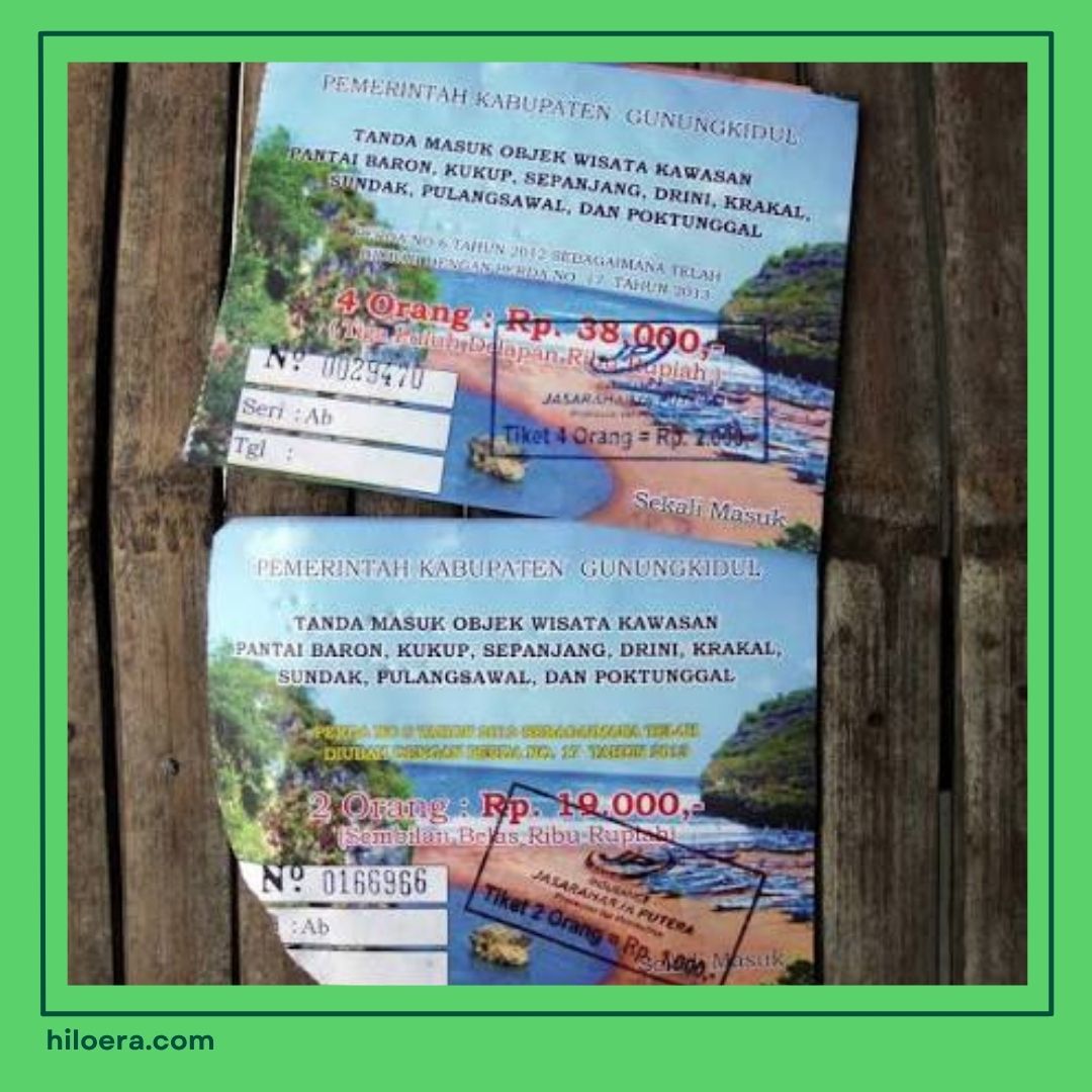 Tiket Masuk Pantai Gunung Kidul